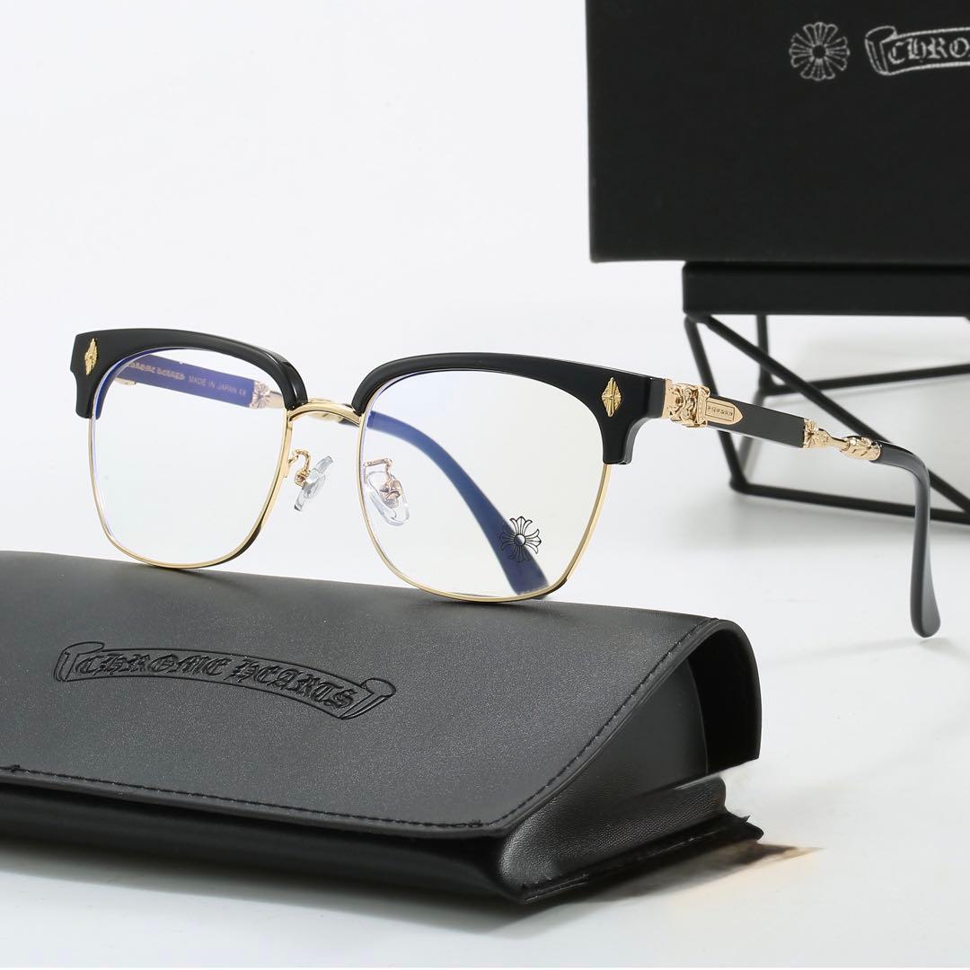 装飾ゴールド伊達メガネ 「クロムハーツ好き必見‼︎」メガネ サングラス CHROME HEARTS（クロムハーツ） SHAGASS アイウェア ブラック ゴールド