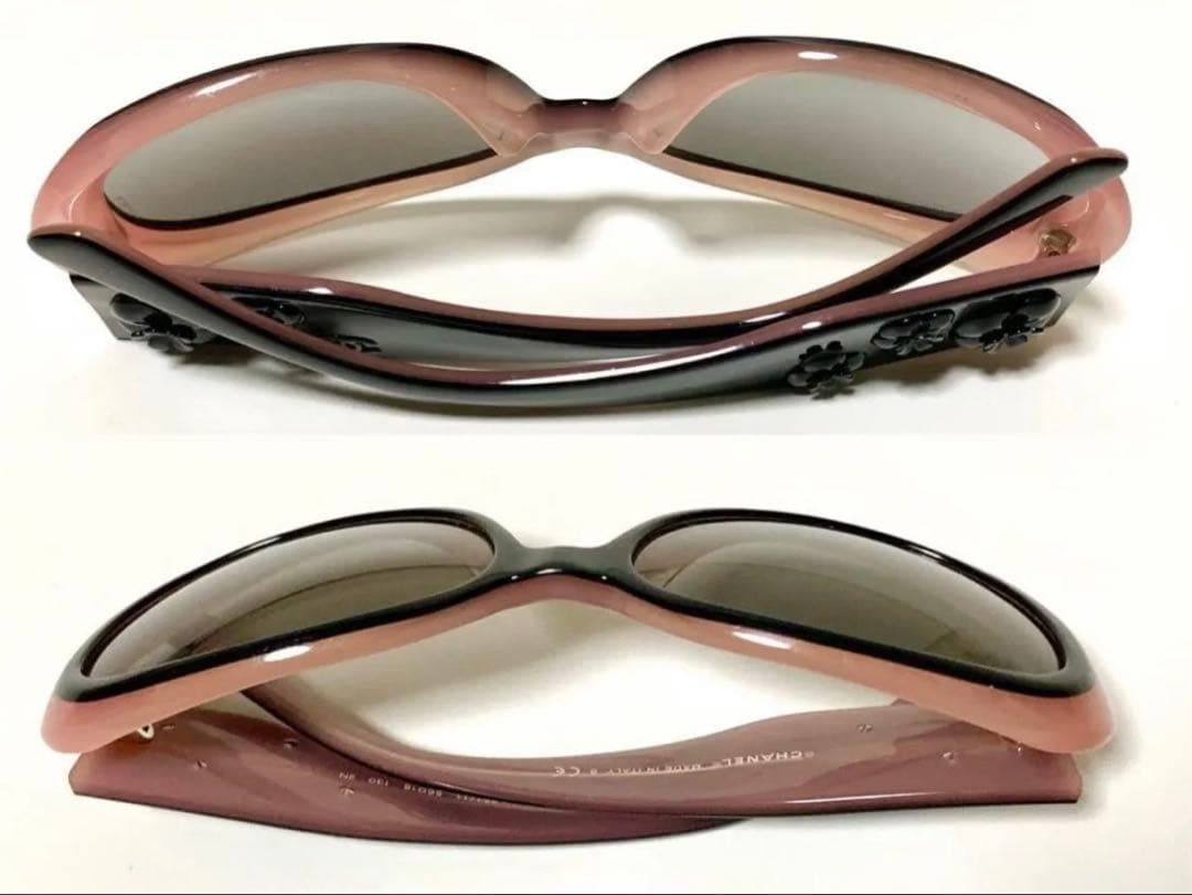 美品 CHANEL サングラス カメリア ココ ピンク×ブラック 未使用に近い