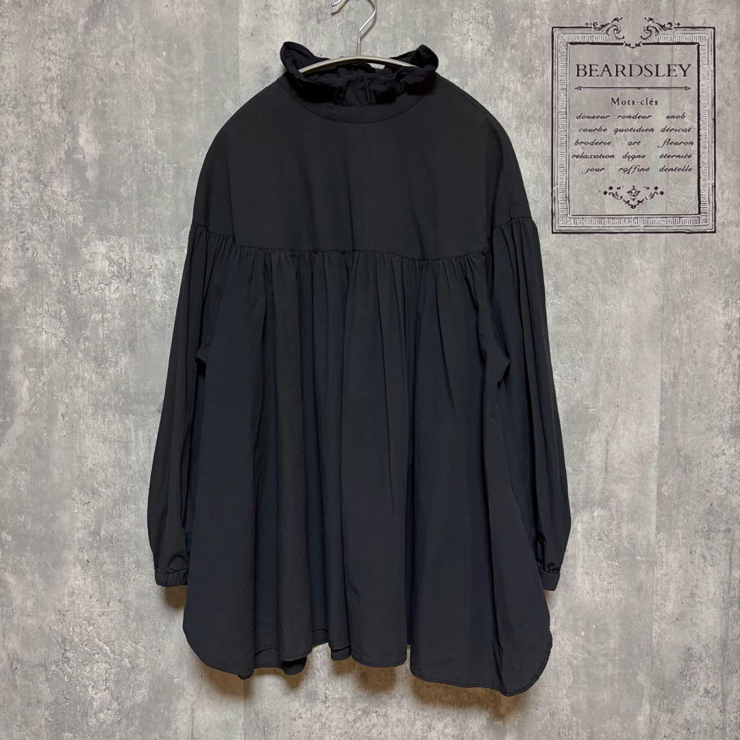 BEARDSLEY ビアズリー✨️フリルネック ギャザーブラウス ブラック