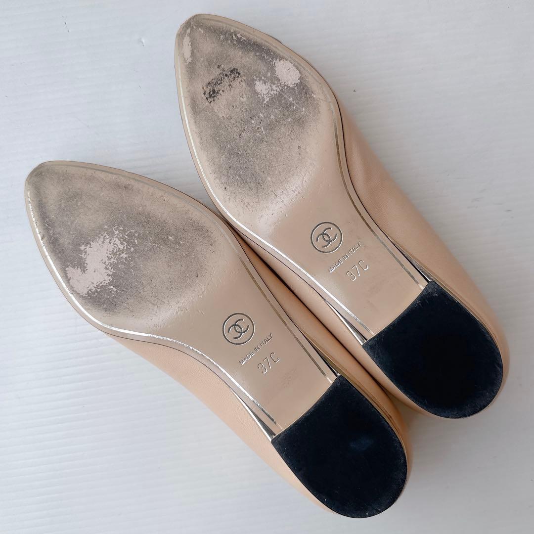 CHANEL シャネル 定番 ココマーク パンプス バレリーナ 2回使用 37