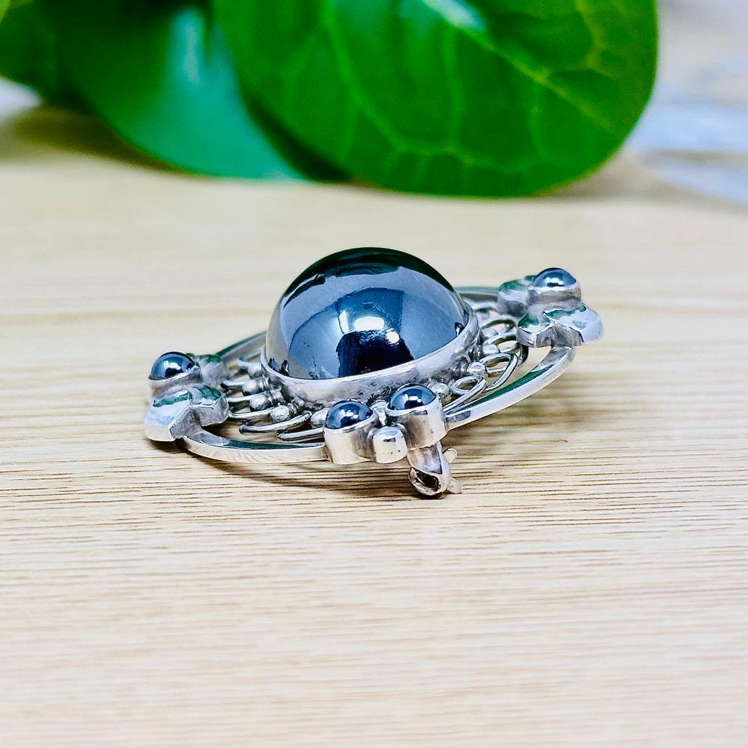 GEORG JENSEN 91 ヘマタイトシルバーブローチ925S