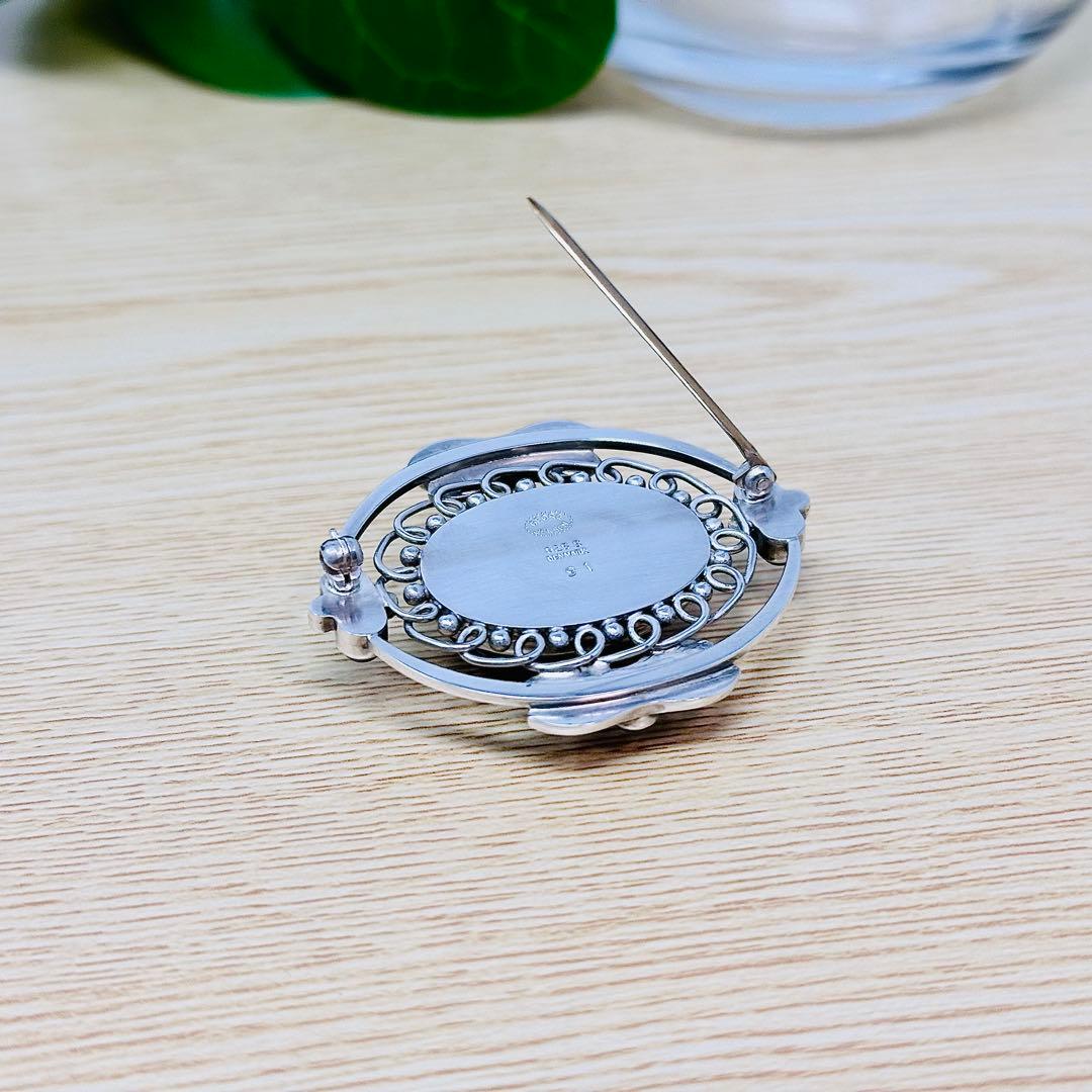 GEORG JENSEN 91 ヘマタイトシルバーブローチ925S