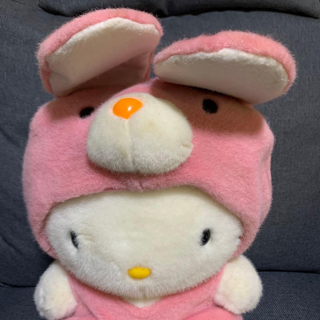 平成レトロハローキティぬいぐるみ キティうさぎ変身ぬいぐるみ キティ