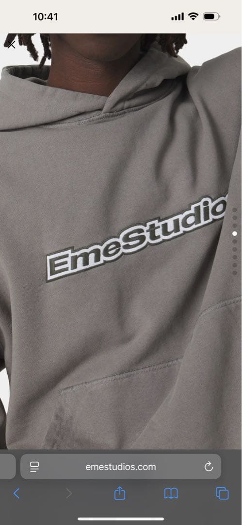 EME STUDIOS グレー フーディ パーカー