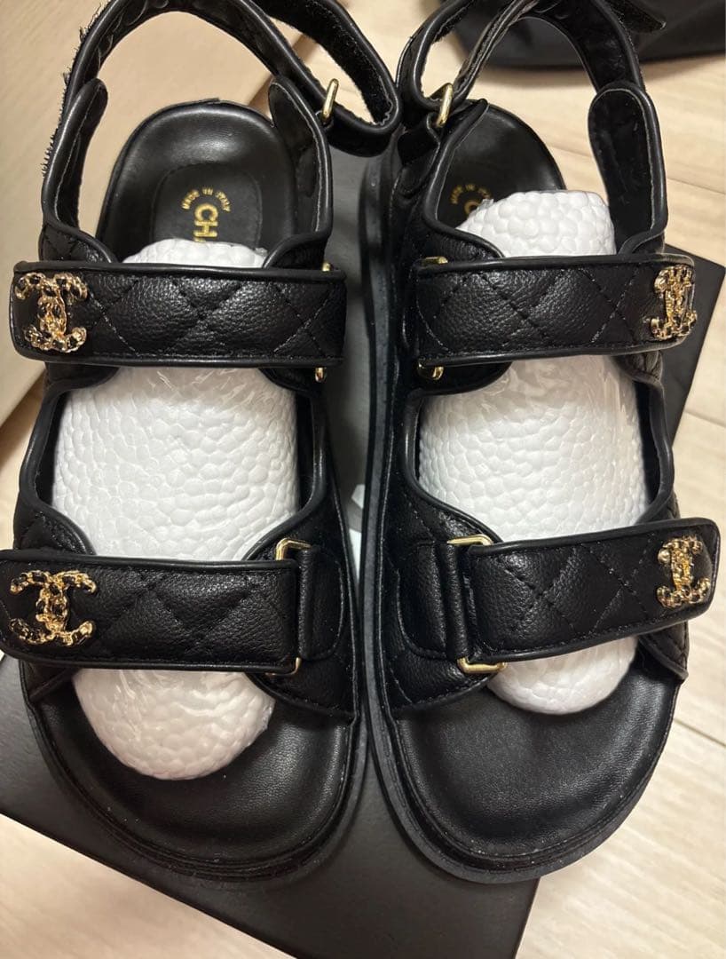 CHANEL ブラック スポーツサンダル CHANEL（シャネル） ベルクロサンダル G46448 36サイズ ココマーク