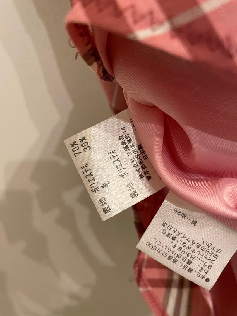 BURBERRY ピンク チェック ノースリーブ ワンピース サイズ36 - メルカリ