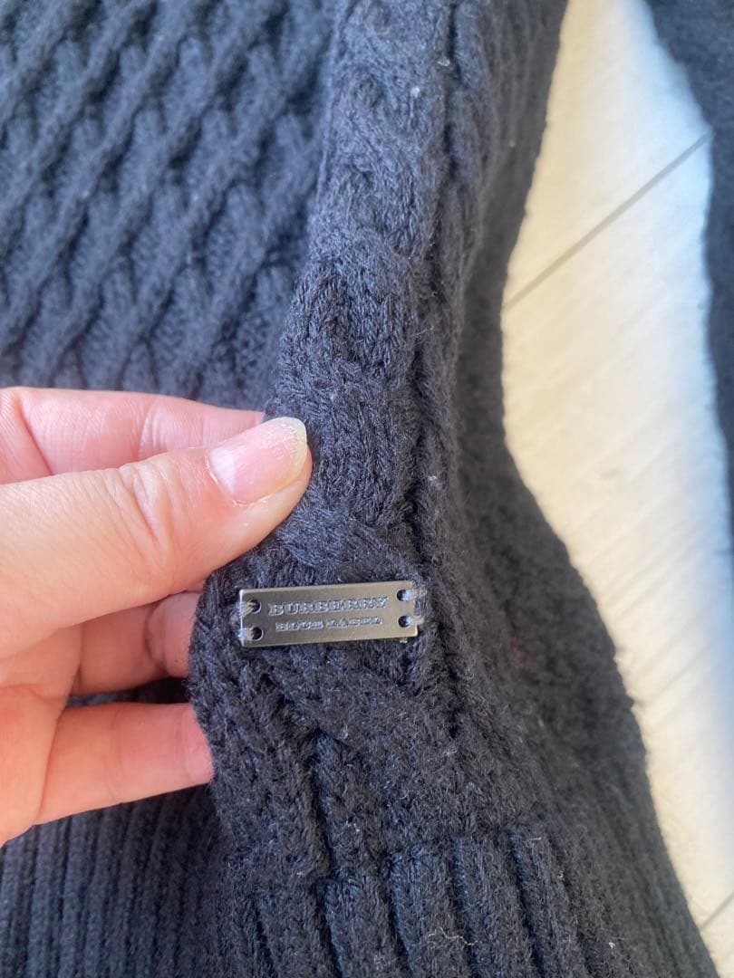 美品38】BURBERRY BLUE LABEL ケーブルニットワンピース - メルカリ