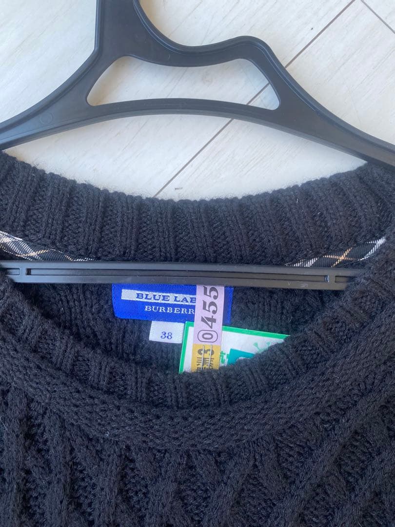 美品38】BURBERRY BLUE LABEL ケーブルニットワンピース - メルカリ