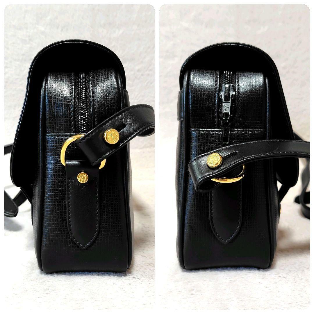 美品✨ ハンティングワールド メッセンジャーバッグ 黒 レザー 金具