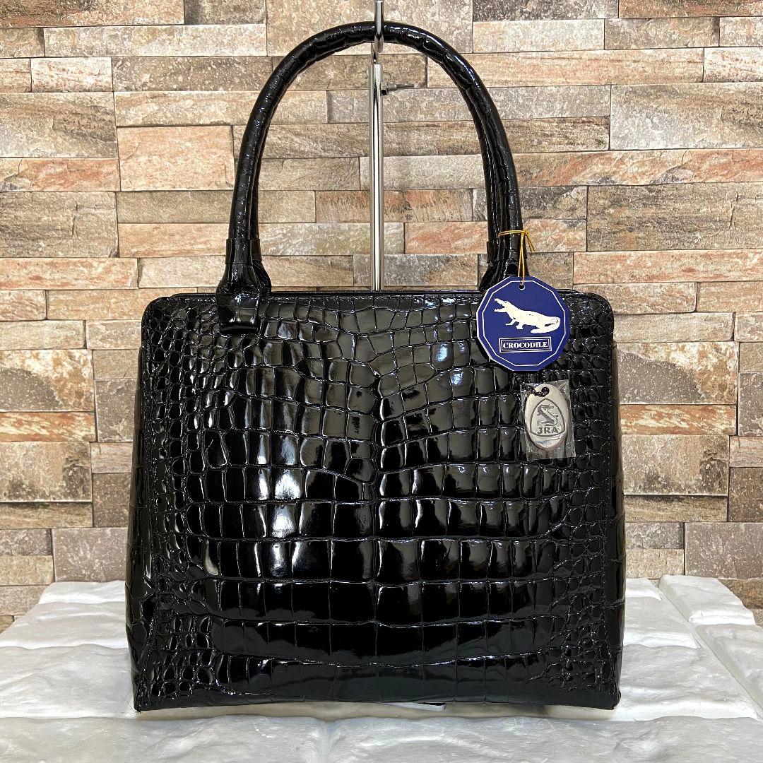 未使用級】JRA シャイニングクロコ 2wayバッグ センター取り