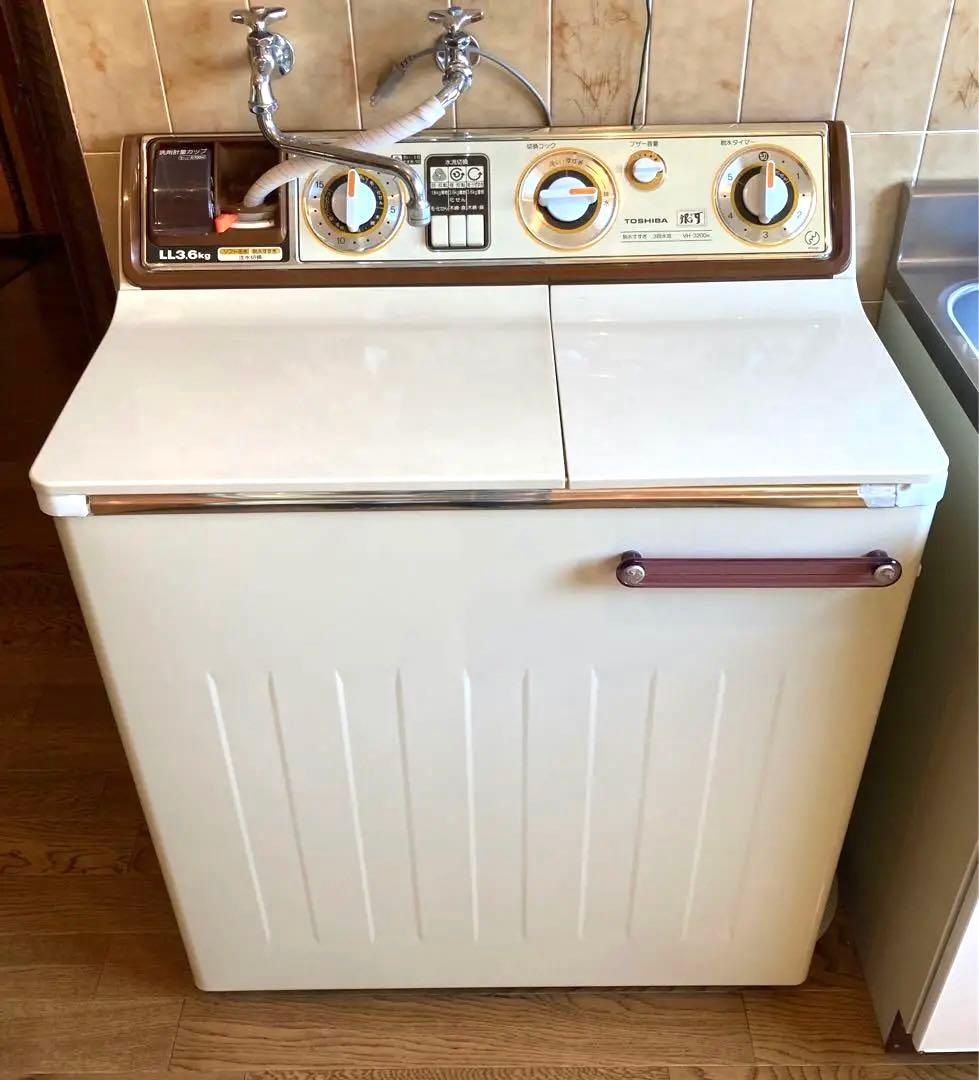昭和レトロ】東芝銀河 2層式電気洗濯機 VH-3200 3.6kg - メルカリ