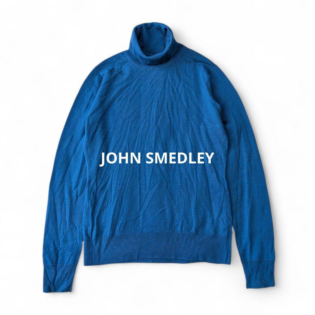 JOHN SMEDLEY ジョンスメドレー タートルネックニット ブルー ウール