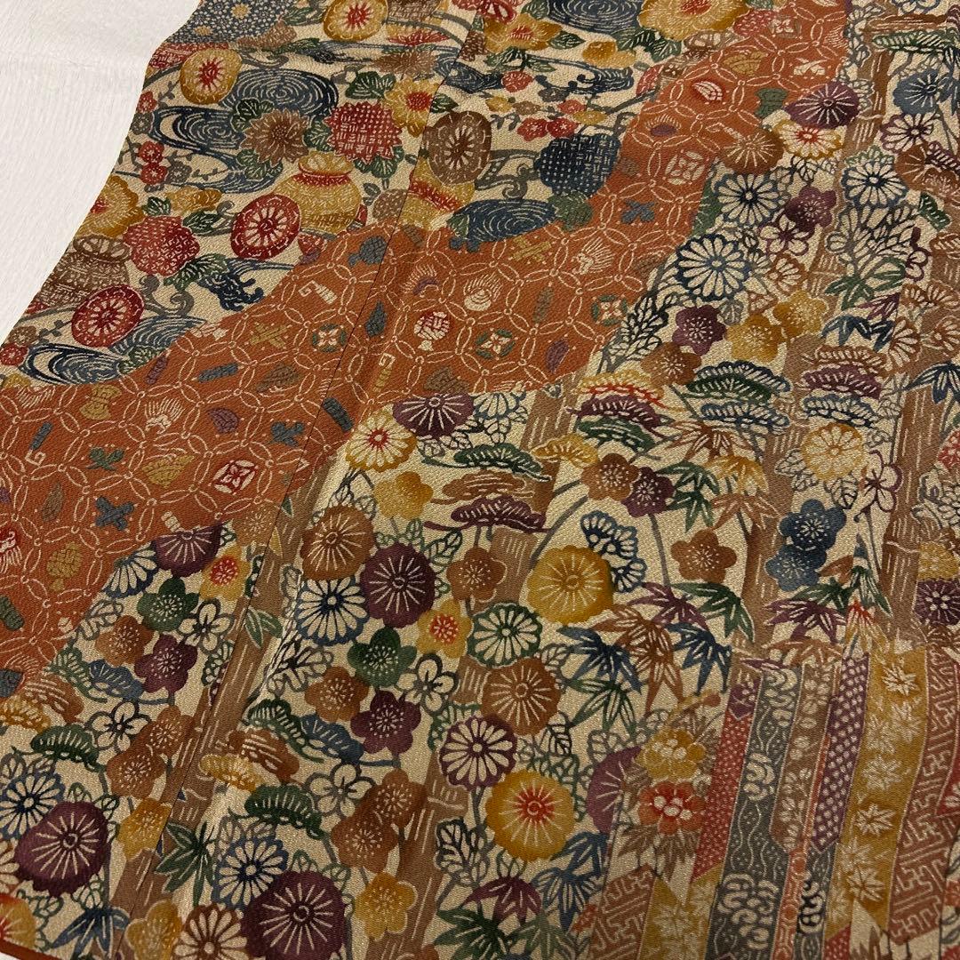 袷】西岡都巳二 紅型 訪問着12084 - メルカリ