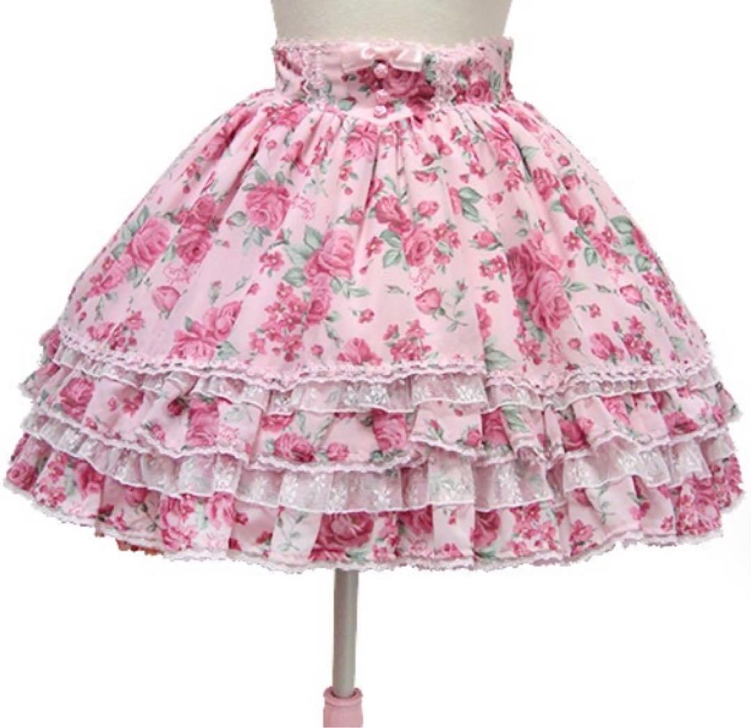 アンジェリックプリティ　ドラマティックローズ　スカート　ピンク Angelic Pretty / ローズトワレジャンパースカート I-22-07-05-008i-1