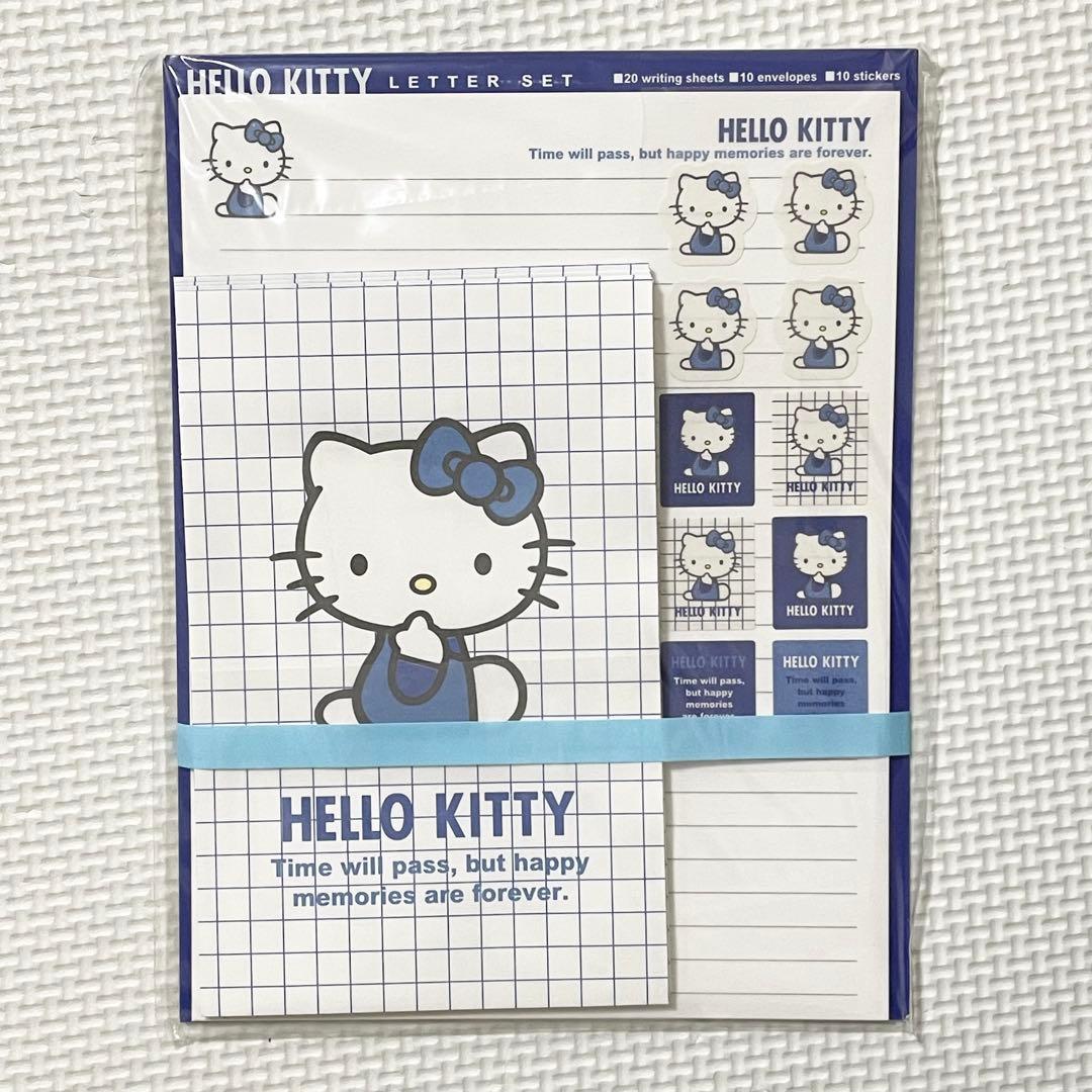 未開封】平成レトロ☆当時物 1999年 ハローキティ レターセット 青