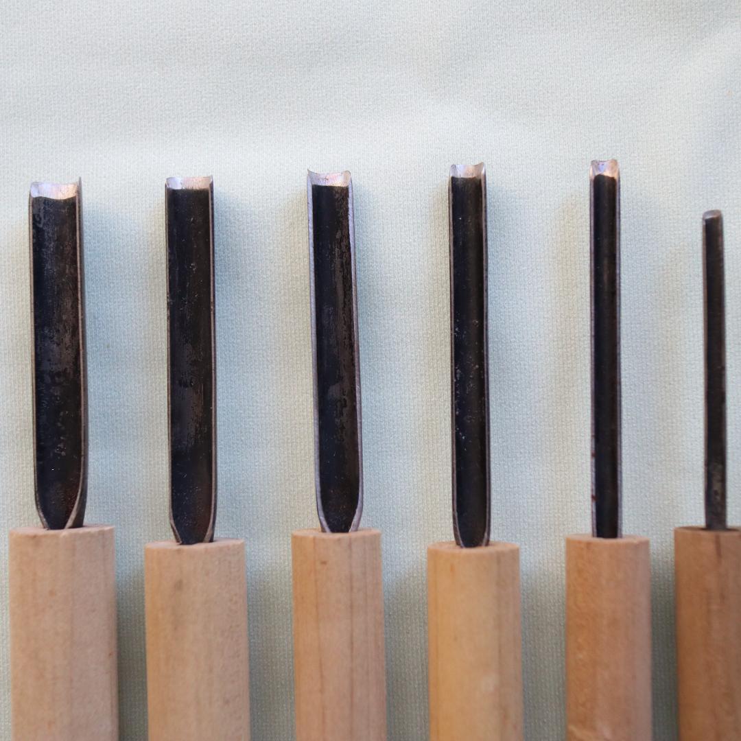 正本 ムキモノセット　全24点　坪錐10本組 　筒抜6本組　繰ヌキ3点　タズナ抜