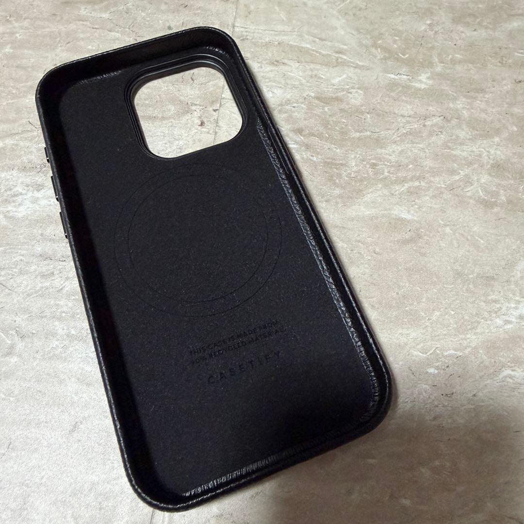 CASETiFY ブラック レザー風 iPhone15pro ケース CASETiFY ケース
