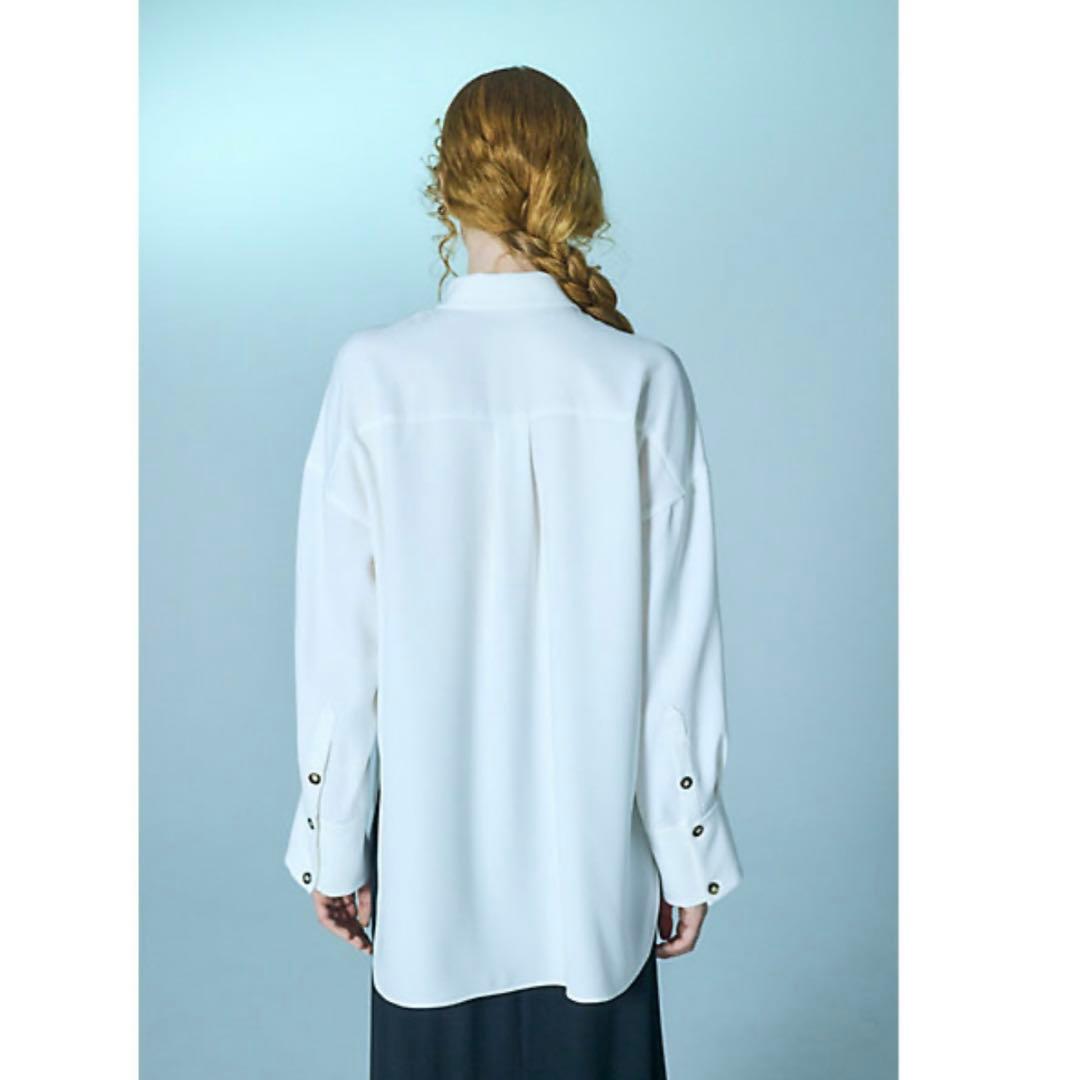 ENFOLD ドレープヘムシャツ ホワイト