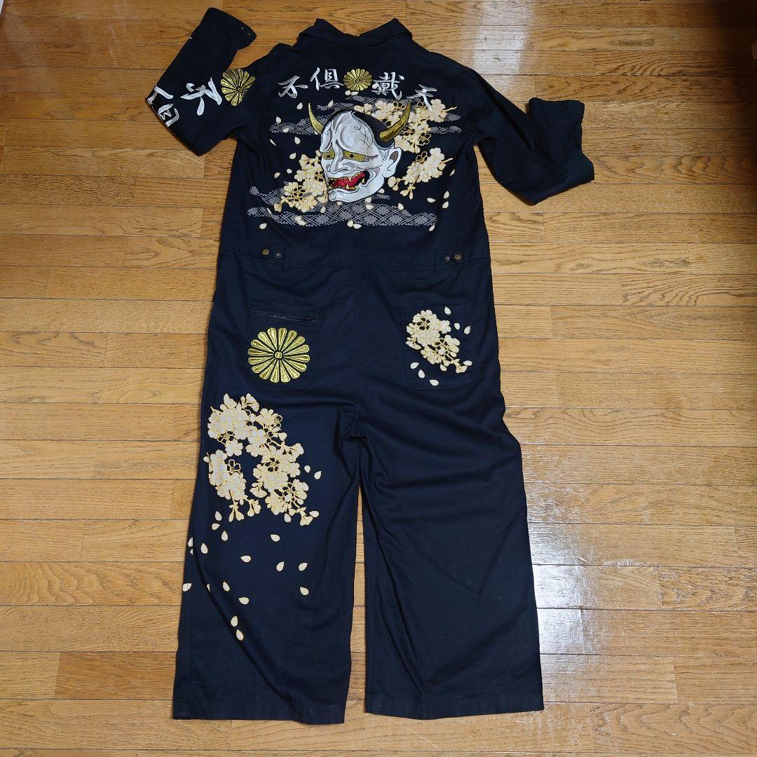 不倶戴天 特攻服 ジャンプスーツ つなぎ 作業着 般若 桜 刺繍 Aqours 桜内梨子 黒ロング特攻服刺繍 | 特攻服の刺繍、オーダーは
