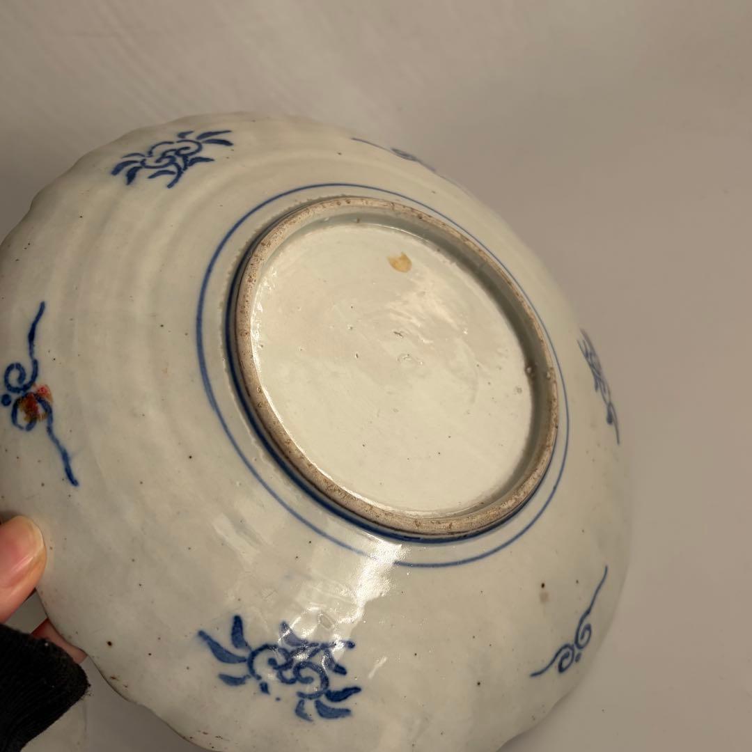 2点 蔵出し 明治 大皿 伊万里焼 骨董 古伊万里 アンティーク 色絵 染付