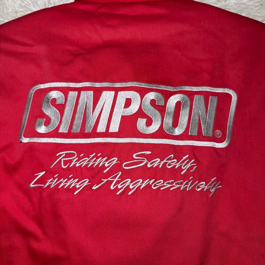 ☆SIMPSON Racing ジャケット レッド 4L 刺繍ロゴ キルティング - メルカリ