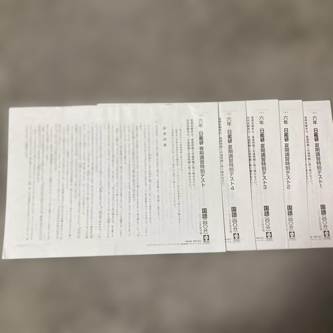 日能研6年（2025年度） 公開模試 育成テスト 夏期春期テスト 4科目