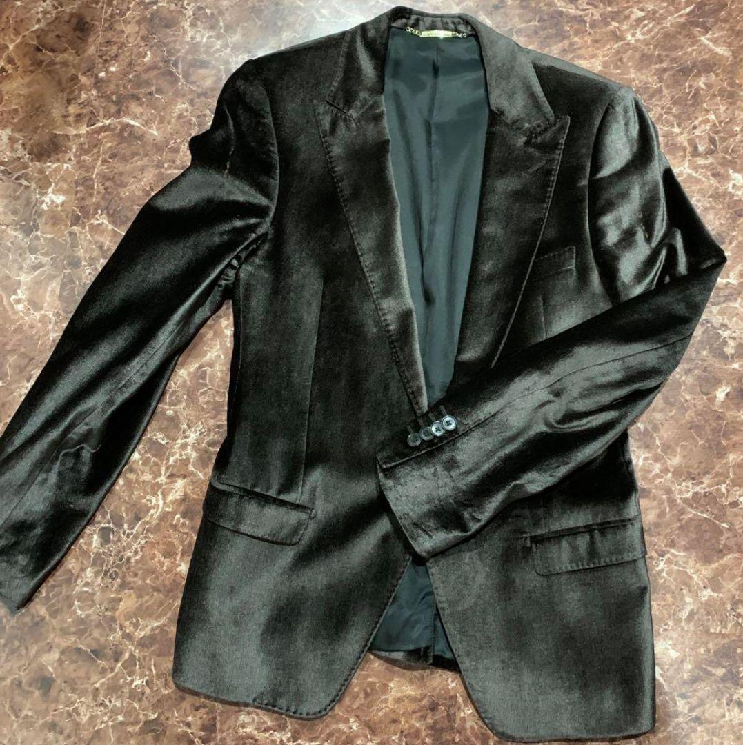 ☆本物☆金プレート２００６年モデル長渕剛さんドルガバ ベロア 1Bジャケット46 ☆本物☆金プレート2006年モデル長渕剛さんドルガバ ベロア 1B