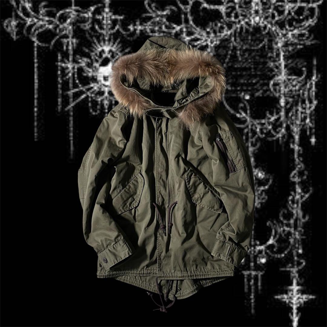 00's Vintage モッズコートファーy2k パンク亜熱帯系