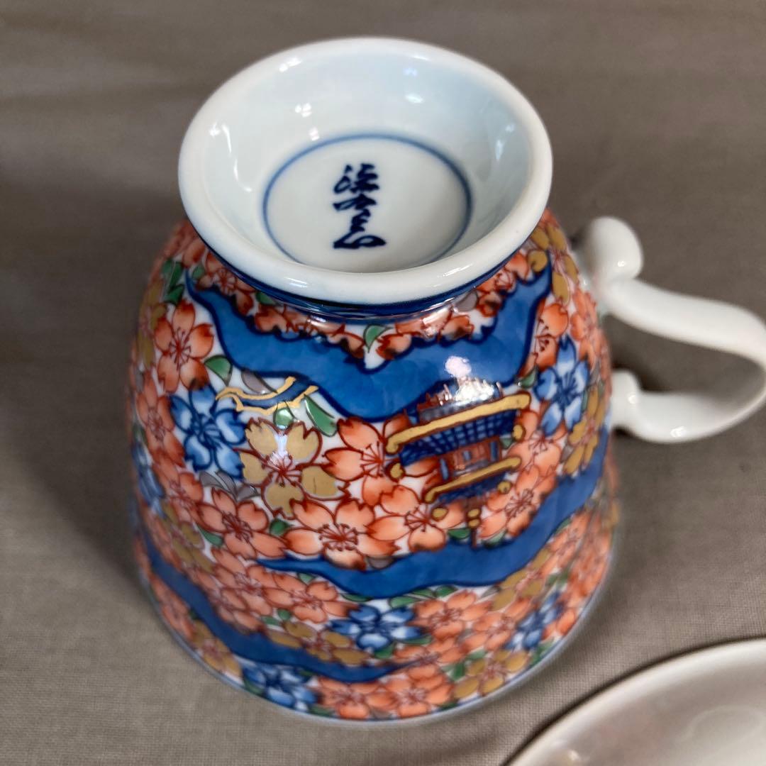 源右衛門】古伊万里の伝統 日本名窯 舘林源右衛門作 染錦古伊万里楼閣