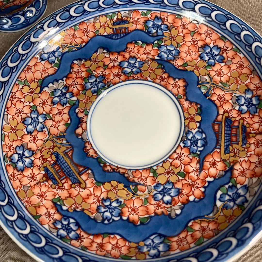 源右衛門】古伊万里の伝統 日本名窯 舘林源右衛門作 染錦古伊万里楼閣