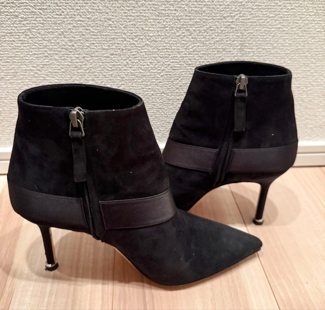 MANOLO BLAHNIK ハンギシスエード アンクルブーツ 37 MANOLO BLAHNIK