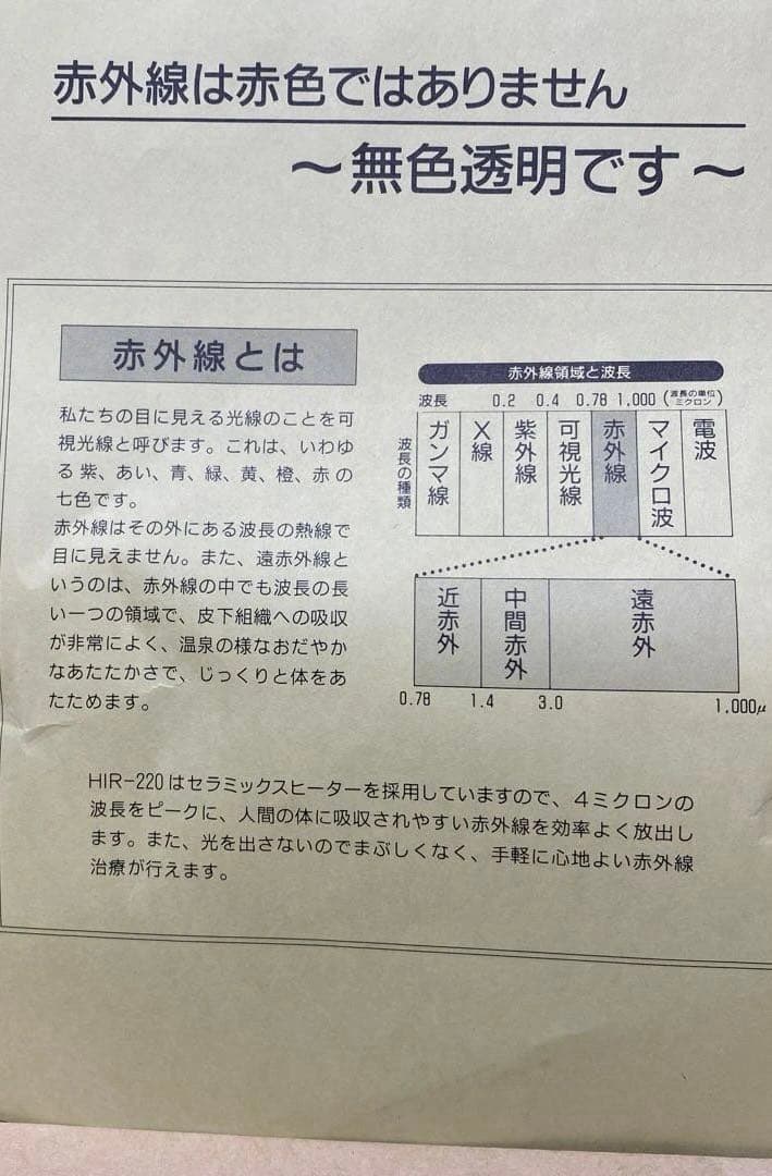 オムロン 赤外線治療器 HIR-220治療器 未使用品 医療用具承認番号 取得