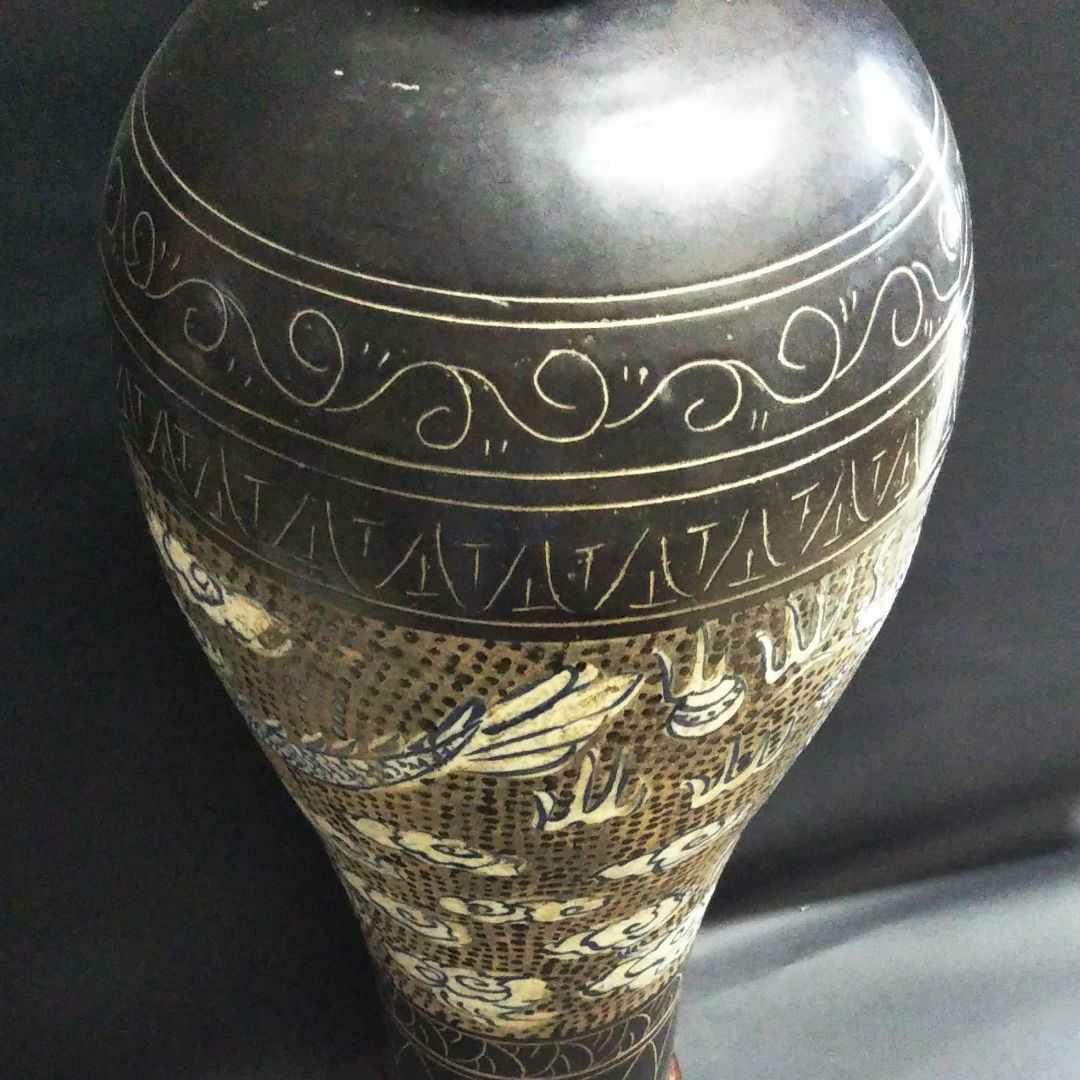 中国古美術/磁州窯黒掻落龍紋大梅瓶/北宋代/ - メルカリ