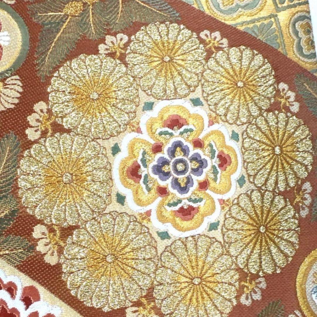 高級 正絹 六通 袋帯 鶴 宝 華文 花文 - メルカリ