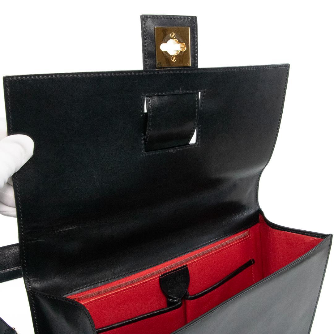 本物 セリーヌ ショルダーバッグ レディース クロコ型押し 黒 斜め掛け