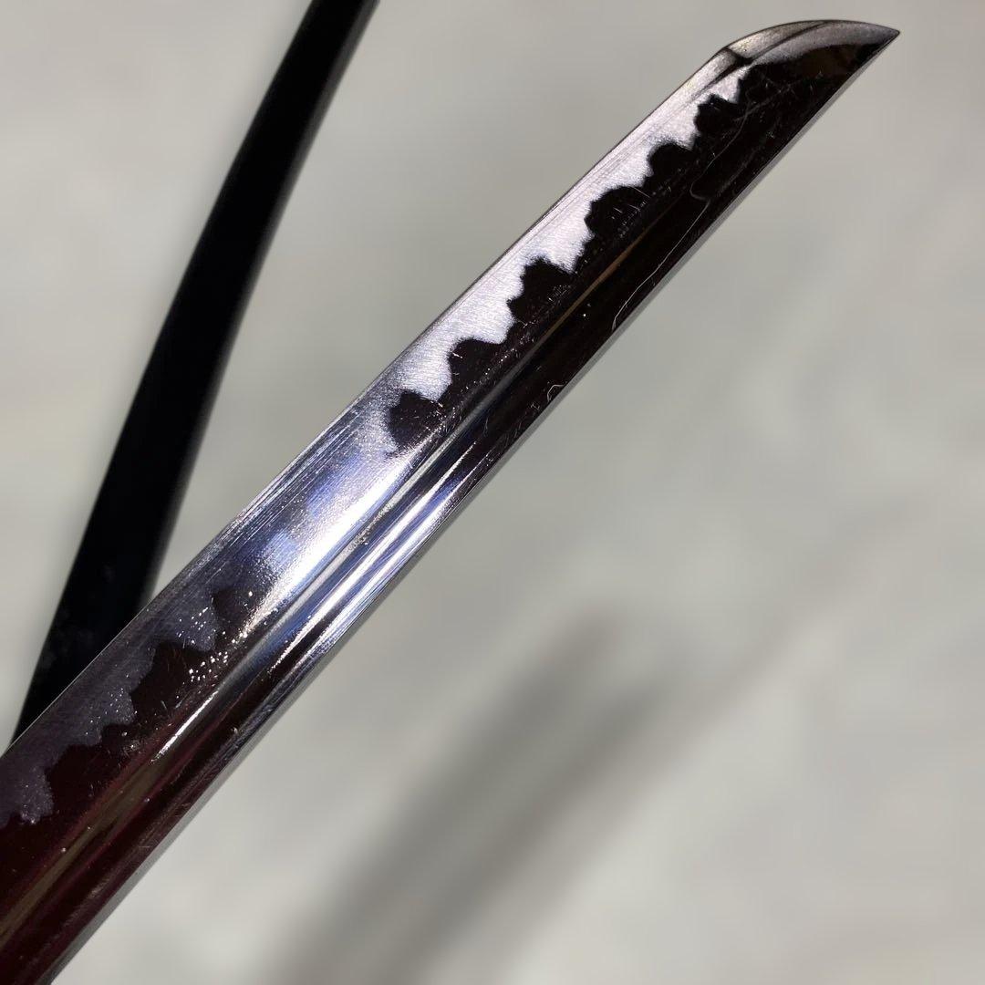 模造刀(居合刀)下緒無し 茶柄 鶴と波絵角丸鍔 - メルカリ