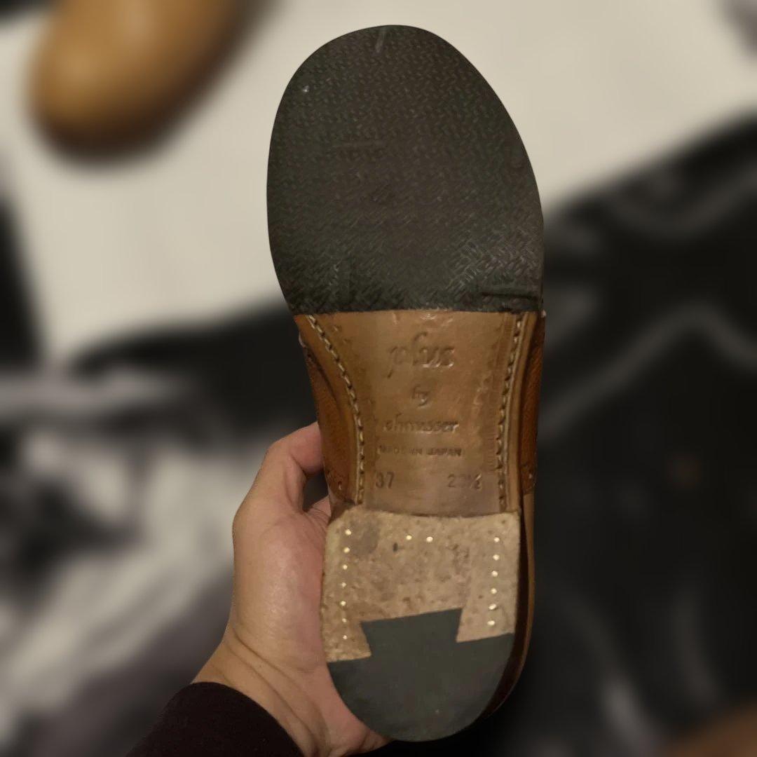 美品　ショセ　23.5cm サドルシューズ　PC-5076　キャメル×ブラウン