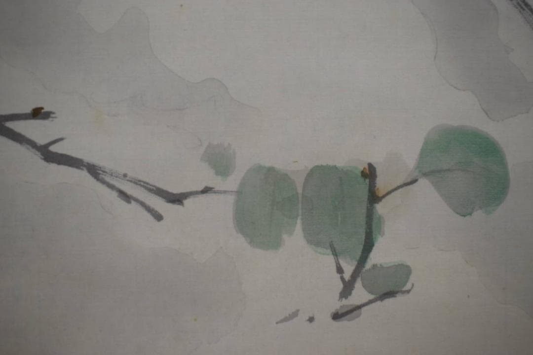 真作/元紫光会顧問/分部五鈴/寒雀図/桐共箱