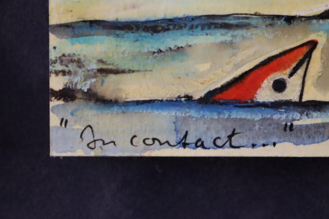 真作保証 ハンス・イヌメ 希少肉筆 板に水彩 額装 作品集・ポスト