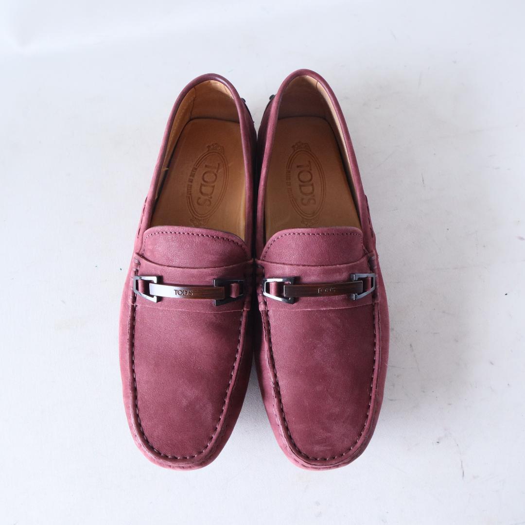 極美品トッズゴンミーニ　ドライビングシューズ　ワインレッド　6.5 25.5cm