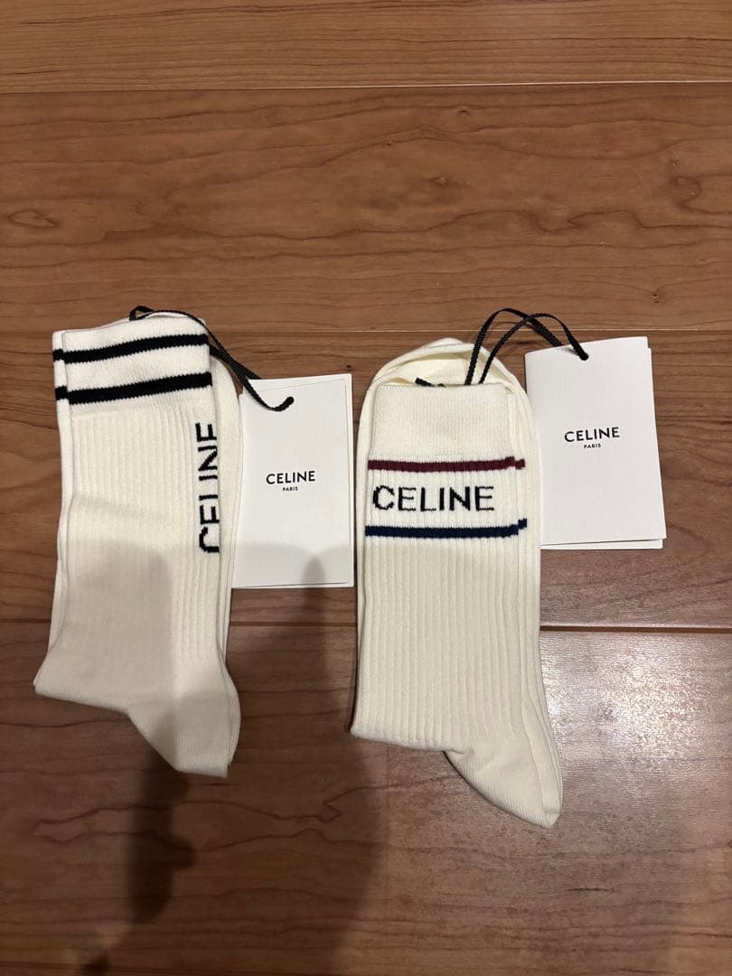 CELINE セリーヌ　ソックス　2点 CELINE】セリーヌ ロゴ コットン ショート 靴下(足首長さ11cm) (CELINE
