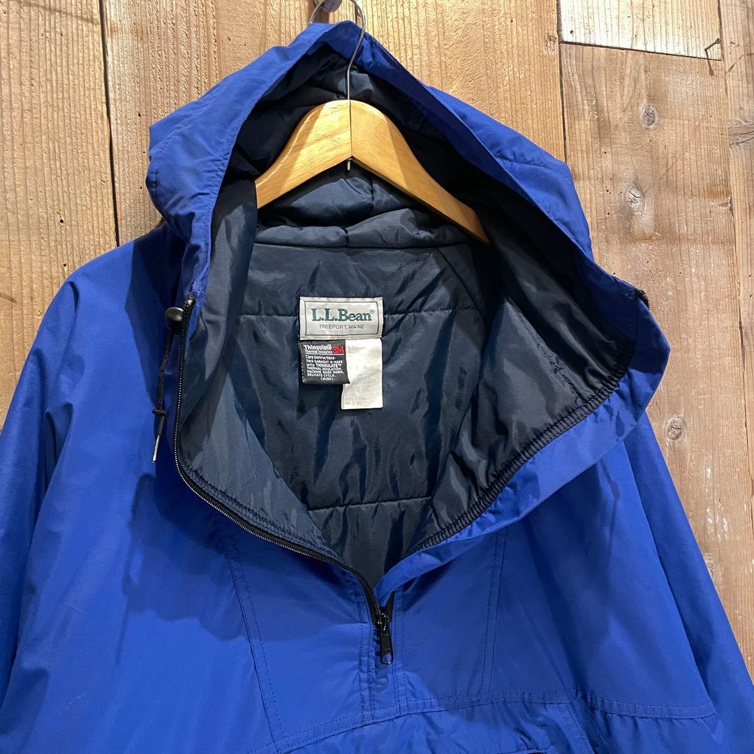 【M】90s USA製 L.L.Bean ナイロン アノラック 中綿 ジャケット