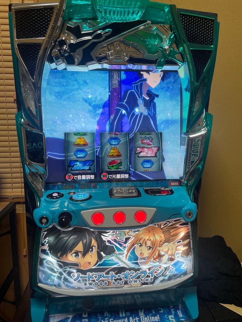 【SAO】ソードアートオンライン スマスロ実機 スマスロ遊技用ユニット取り付け済み Lスロット ソードアート