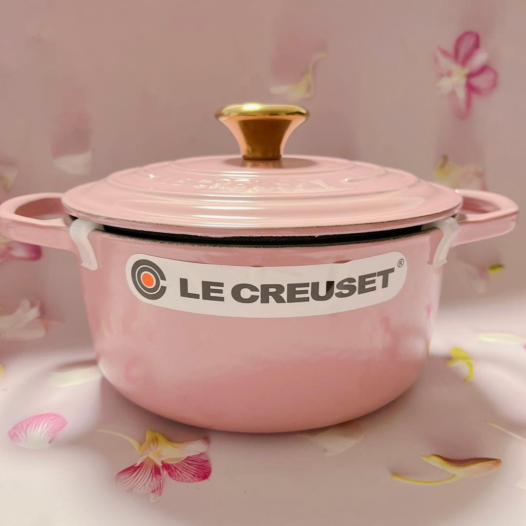 ♡ルクルーゼ ココットロンド フレンチローズ 18cm ピンク 両手鍋 新品
