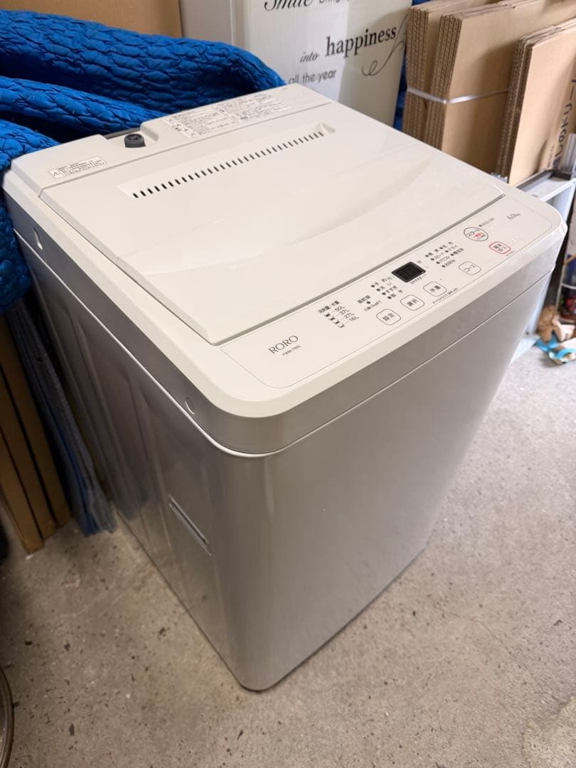 【美品】RORO 縦型洗濯機 6.0kg 2023年製