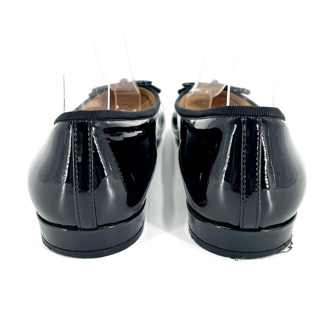 極美品 正規品 プラダ フラットシューズ バレリーナ リボン 24㎝相当