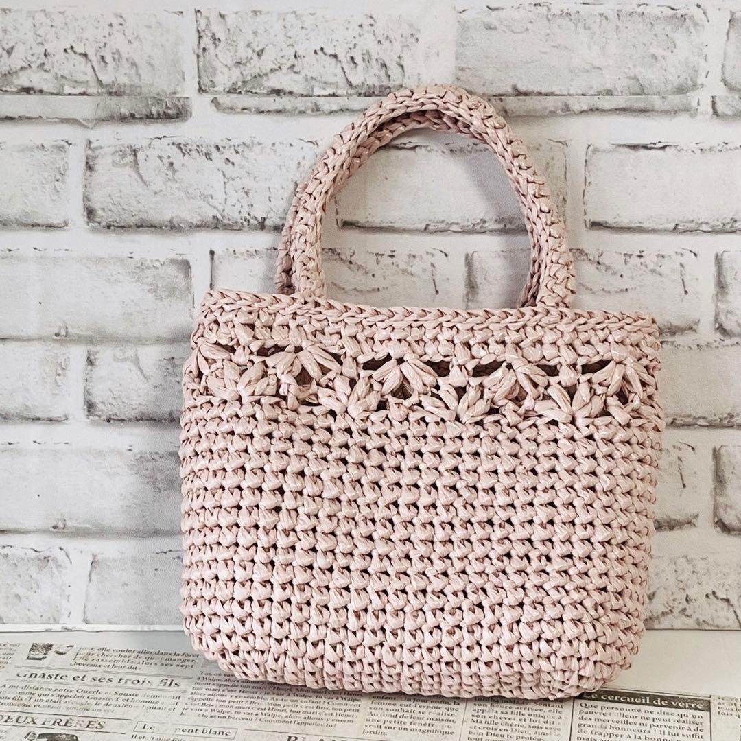 スズランテープバッグ 透かし編みイチジク ハンドメイド - メルカリ