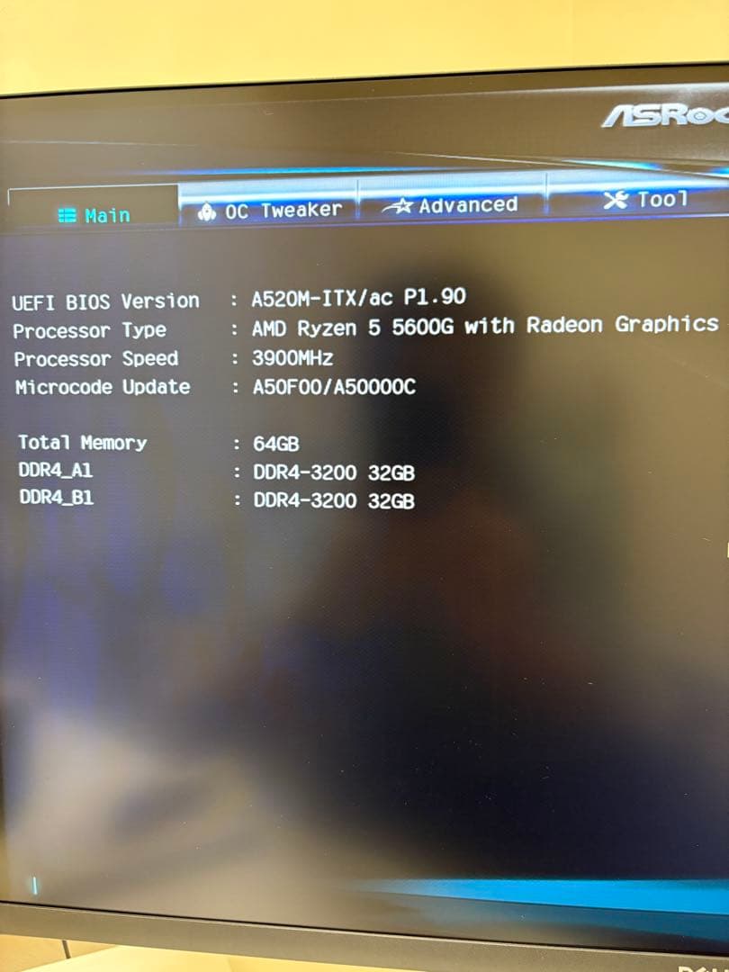 【9/21まで】Ryzen5600G 64GB 1TB mini-itx