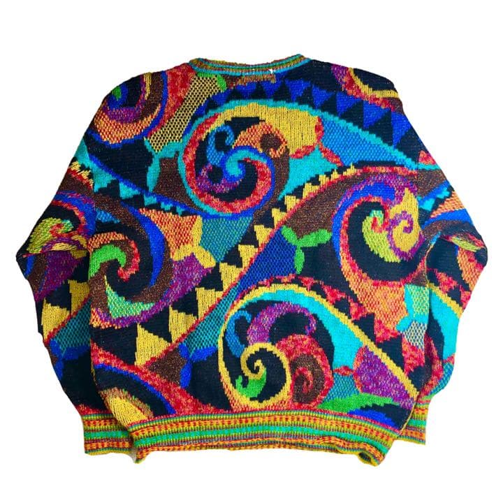 ficce フィッチェ 総柄 3Dニットセーター ドン小西 マルチカラー 個性