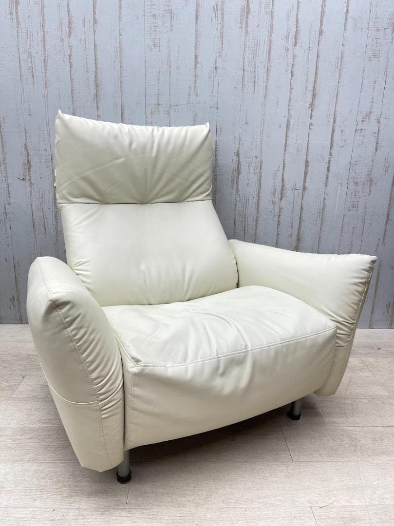 美品　リクライニングソファ ホワイト レザー 一人掛け 脚付き 楽天市場】【送料無料】 ソファー 本革 レザー ソファ 1人掛け